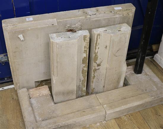 A Portland stone chimney piece, W.105cm